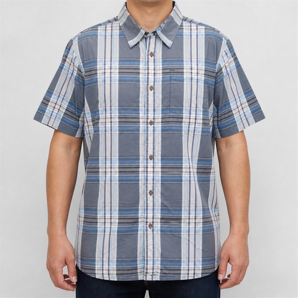 The North Face Shirt Mens Large Blue White Plaid Pocket Classic Button-Up